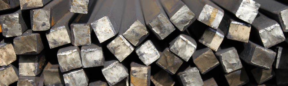 square steel bars stacked together